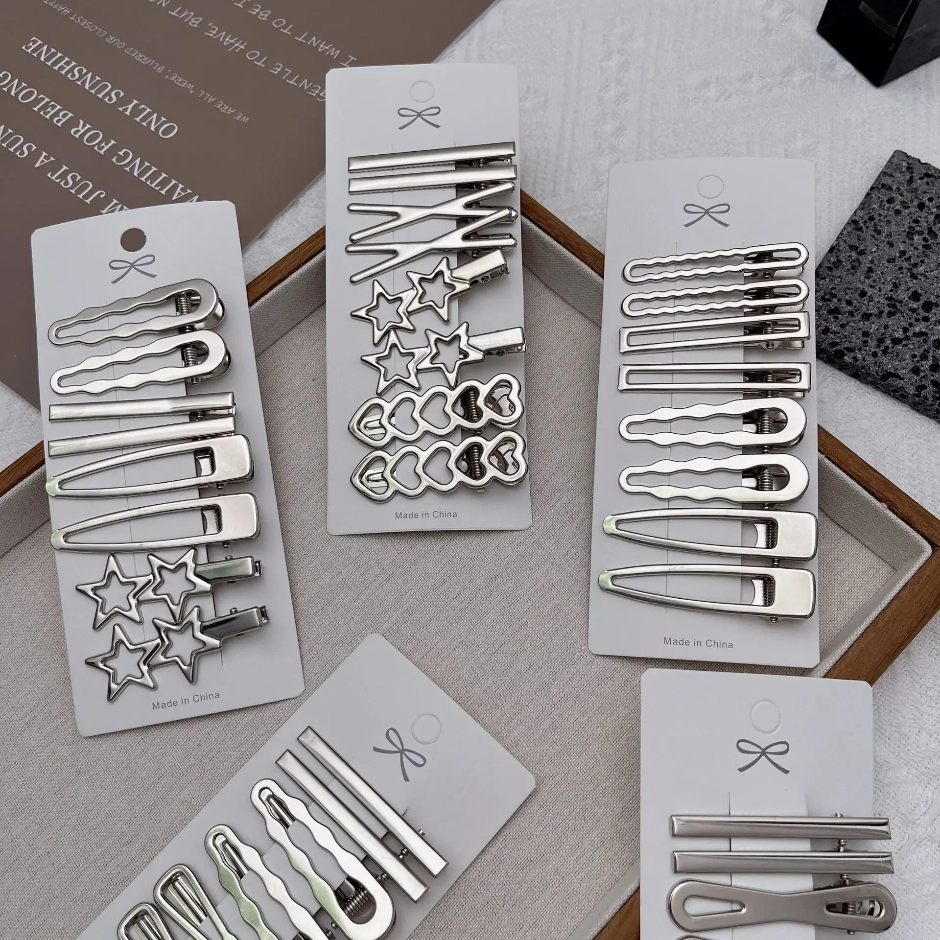 Women Accessories Combo - Sliver metalowe spinki do włosów kobiety