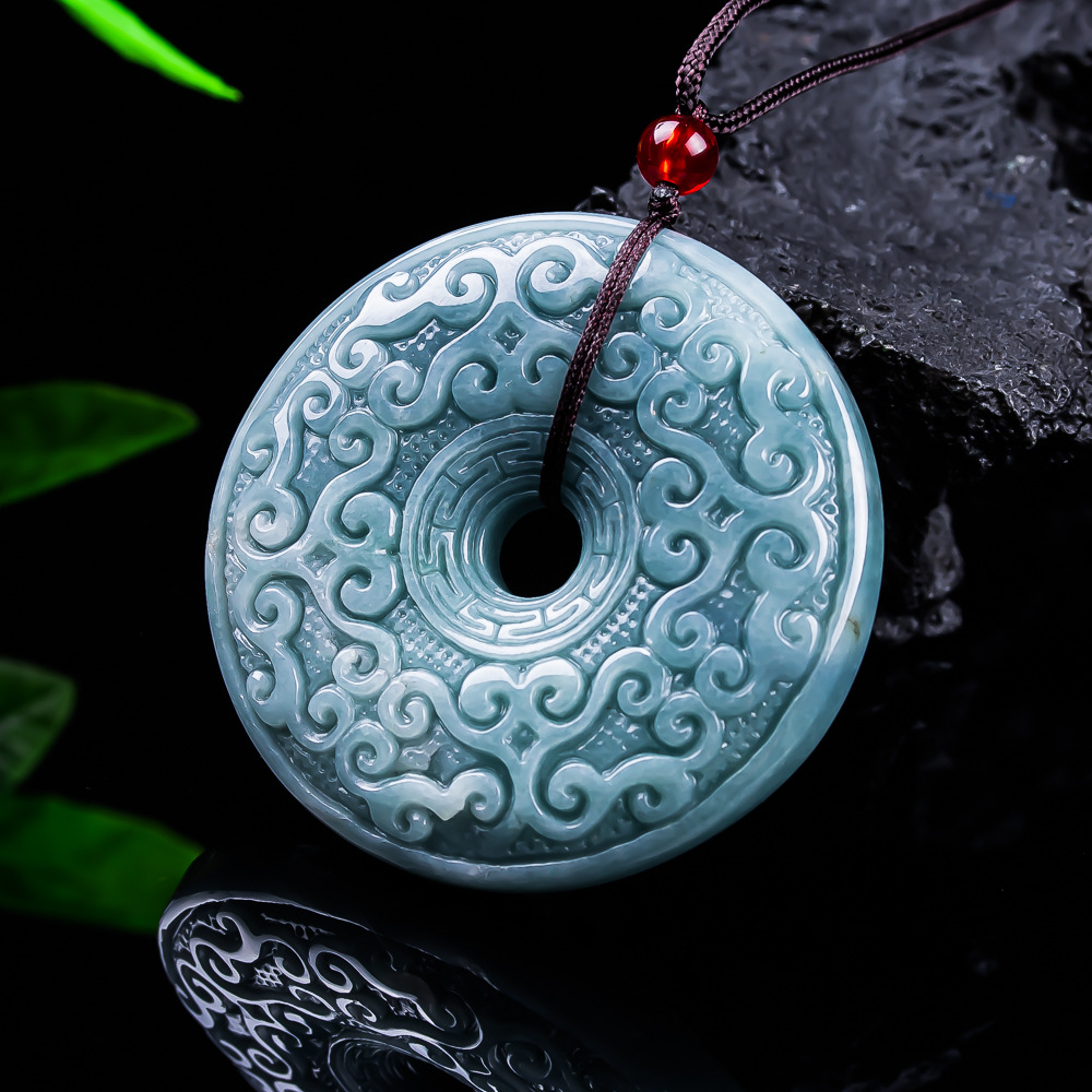 Women Accessories Jewelry - Naturalny birmański jadeitowy wisiorek w kształcie