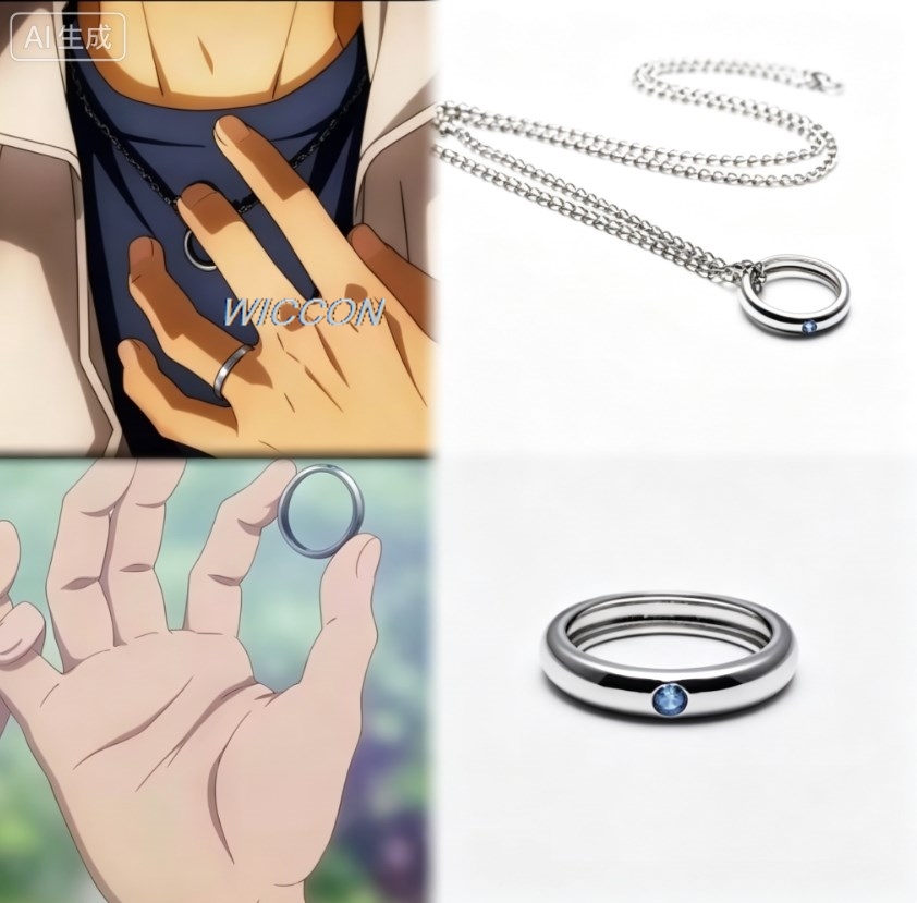 Women Accessories Jewelry - Pierścionki z postaciami z anime, naszyjnik