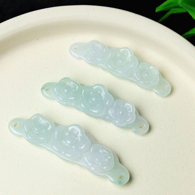 Women Accessories Jewelry - 1 szt. Naturalny Jadeitowy Szmaragdowy Kwiat