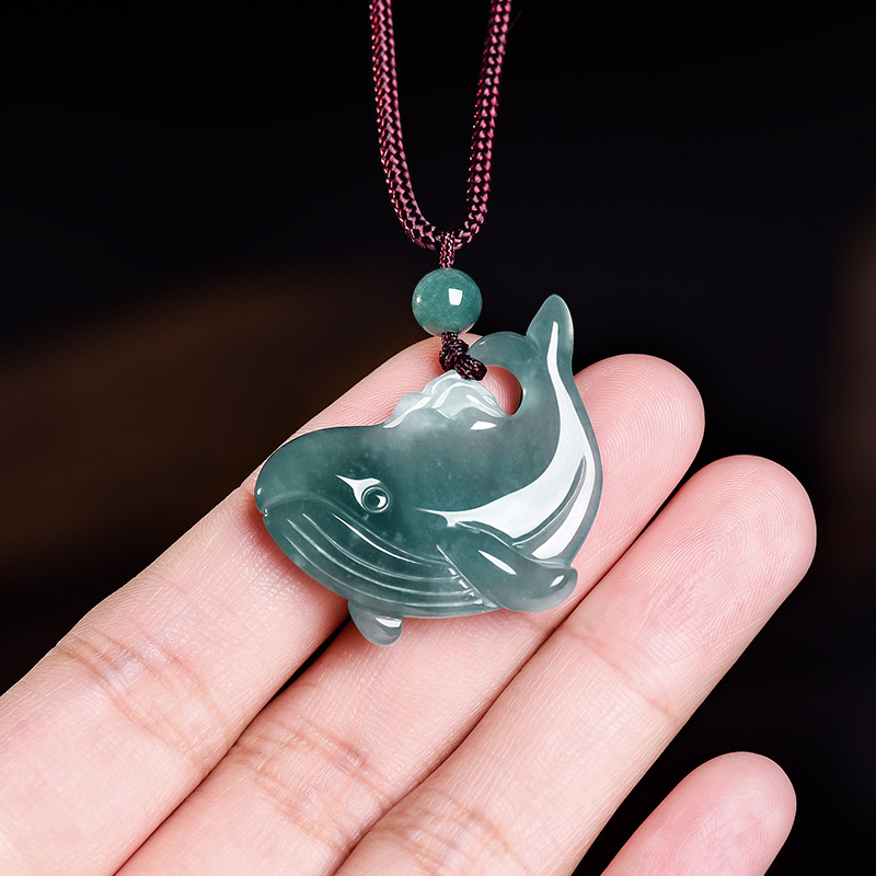 Women Accessories Jewelry - Naturalny Birmanski Jadeitowy Wisiorek w Kształcie