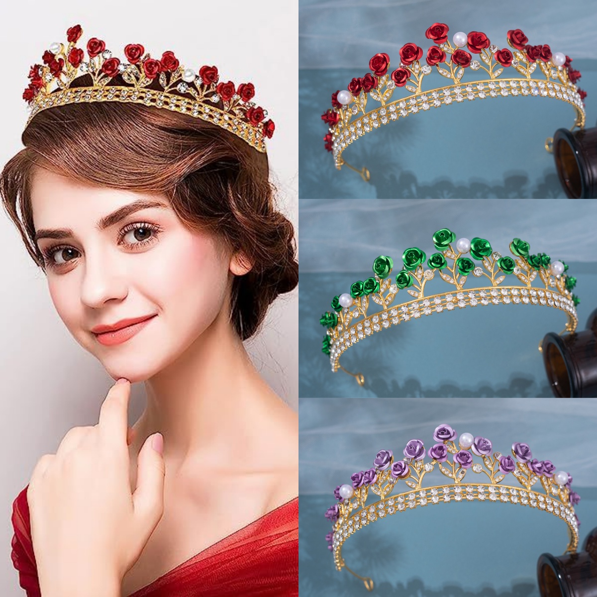 Barokowa ceramiczna korona ślu – Women Accessories Jewelry recenzja i cena