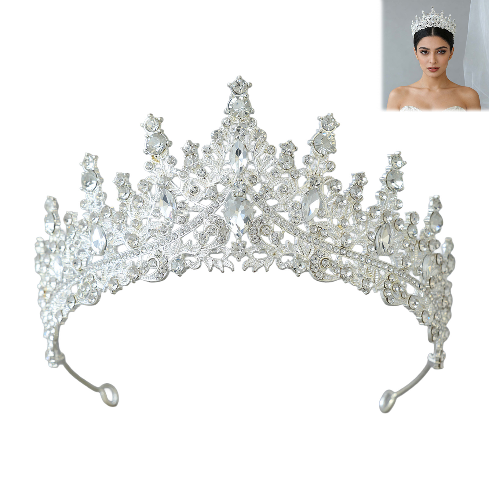 Świecąca korona ślubna z cyrko – Women Accessories Jewelry recenzja i cena